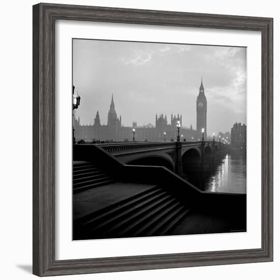 View of the Houses of Parliament as Seen Across Westminster Bridge at Dawn-Nat Farbman-Framed Photographic Print