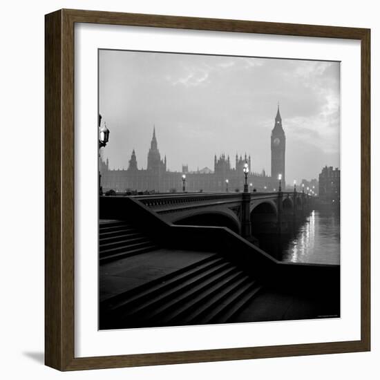 View of the Houses of Parliament as Seen Across Westminster Bridge at Dawn-Nat Farbman-Framed Photographic Print