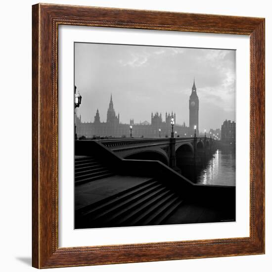 View of the Houses of Parliament as Seen Across Westminster Bridge at Dawn-Nat Farbman-Framed Photographic Print