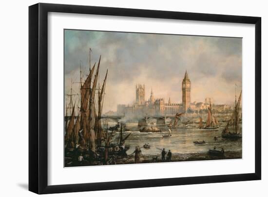 View of the Houses of Parliament from the River Thames-Richard Willis-Framed Giclee Print