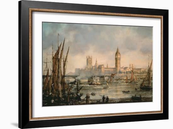 View of the Houses of Parliament from the River Thames-Richard Willis-Framed Giclee Print