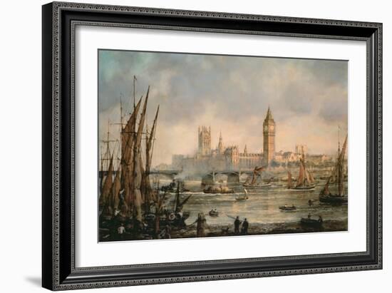 View of the Houses of Parliament from the River Thames-Richard Willis-Framed Giclee Print