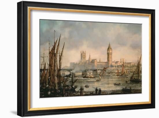 View of the Houses of Parliament from the River Thames-Richard Willis-Framed Giclee Print