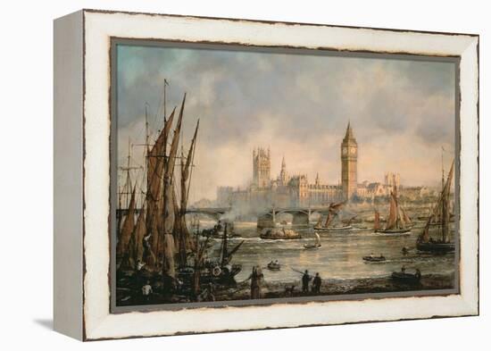 View of the Houses of Parliament from the River Thames-Richard Willis-Framed Premier Image Canvas