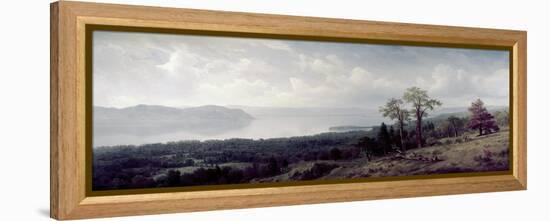 View of the Hudson Looking Across the Tappanzee-Albert Bierstadt-Framed Premier Image Canvas