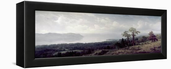 View of the Hudson Looking Across the Tappanzee-Albert Bierstadt-Framed Premier Image Canvas
