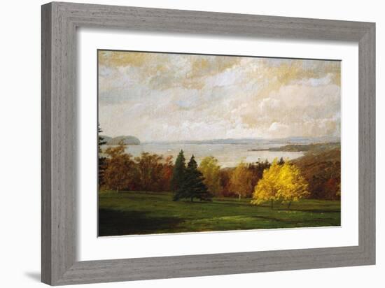 View of the Hudson Near Hastings, 1895-Jasper Francis Cropsey-Framed Giclee Print