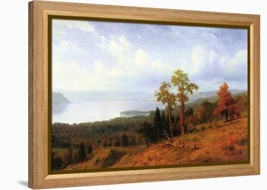 View of The Hudson River Valley-Albert Bierstadt-Framed Stretched Canvas