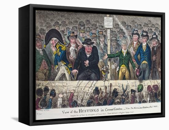 View of the Hustings in Covent Garden-James Gillray-Framed Premier Image Canvas