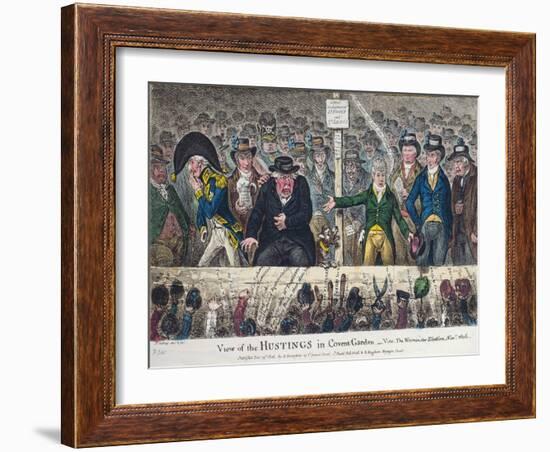 View of the Hustings in Covent Garden-James Gillray-Framed Giclee Print