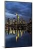 View of the Ignatz-Bubis-Bridge in Frankfurt on the Skyline of the Banking District-Armin Mathis-Mounted Photographic Print