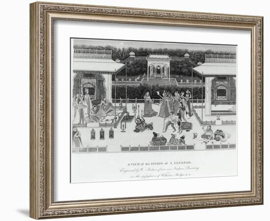 View of the Inside of a Zananah, Engraved by William Skelton (1763-1848)-William Hodges-Framed Giclee Print