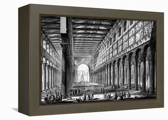 View of the Interior of Basilica of San Paolo Fuori Le Mura, from the 'Views of Rome' Series,…-Giovanni Battista Piranesi-Framed Premier Image Canvas