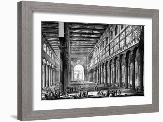 View of the Interior of Basilica of San Paolo Fuori Le Mura, from the 'Views of Rome' Series,…-Giovanni Battista Piranesi-Framed Giclee Print