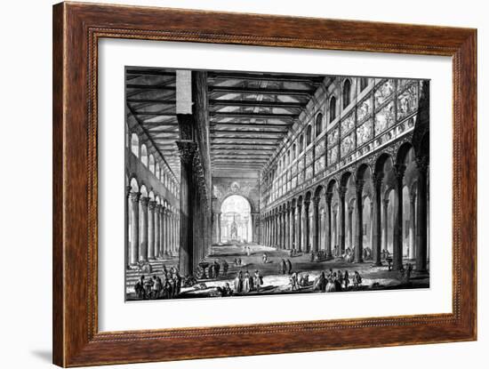 View of the Interior of Basilica of San Paolo Fuori Le Mura, from the 'Views of Rome' Series,…-Giovanni Battista Piranesi-Framed Giclee Print