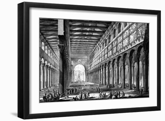 View of the Interior of Basilica of San Paolo Fuori Le Mura, from the 'Views of Rome' Series,…-Giovanni Battista Piranesi-Framed Giclee Print