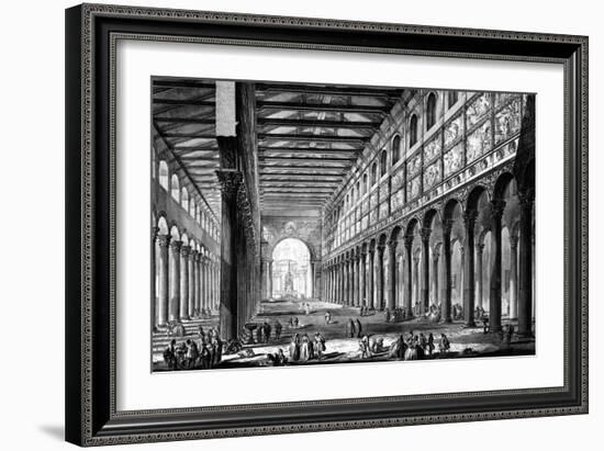 View of the Interior of Basilica of San Paolo Fuori Le Mura, from the 'Views of Rome' Series,…-Giovanni Battista Piranesi-Framed Giclee Print