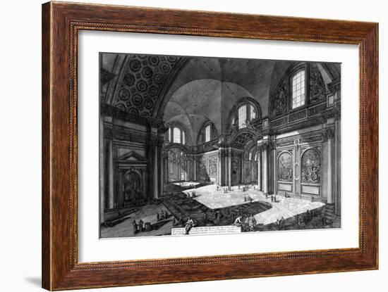 View of the Interior of Santa Maria Degli Angeli E Dei Martiri, from the 'Views of Rome' Series,…-Giovanni Battista Piranesi-Framed Giclee Print