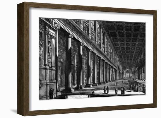 View of the Interior of Santa Maria Maggiore, from the 'Views of Rome' Series, C.1760-Giovanni Battista Piranesi-Framed Giclee Print