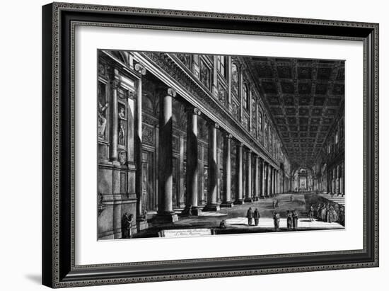 View of the Interior of Santa Maria Maggiore, from the 'Views of Rome' Series, C.1760-Giovanni Battista Piranesi-Framed Giclee Print