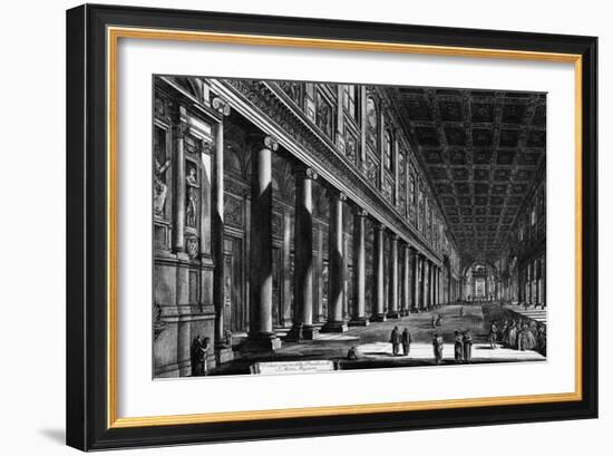 View of the Interior of Santa Maria Maggiore, from the 'Views of Rome' Series, C.1760-Giovanni Battista Piranesi-Framed Giclee Print