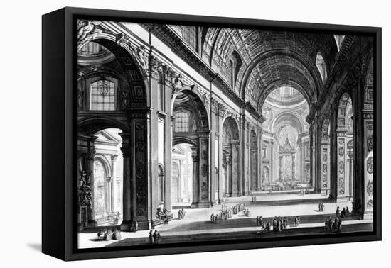 View of the Interior of St. Peter's Basilica, from the 'Views of Rome' Series, C.1760-Giovanni Battista Piranesi-Framed Premier Image Canvas