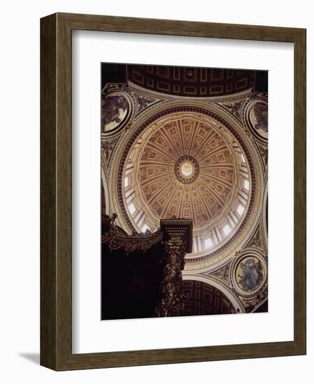 View of the Interior of the Dome, Begun by Michelangelo in 1546 and Completed by Domenico Fontana-Michelangelo Buonarroti-Framed Giclee Print