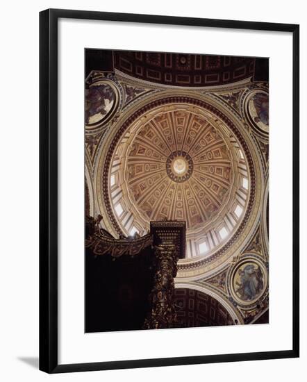 View of the Interior of the Dome, Begun by Michelangelo in 1546 and Completed by Domenico Fontana-Michelangelo Buonarroti-Framed Giclee Print