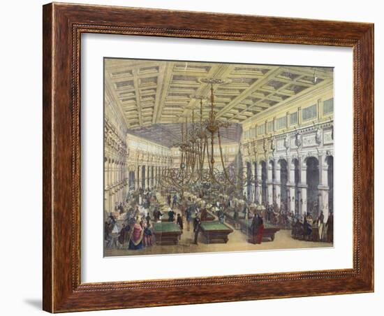 View of the Interior of the 'Grand Cafe Parisien', Paris, Engraved by Thibault, 1855-null-Framed Giclee Print