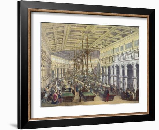 View of the Interior of the 'Grand Cafe Parisien', Paris, Engraved by Thibault, 1855-null-Framed Giclee Print