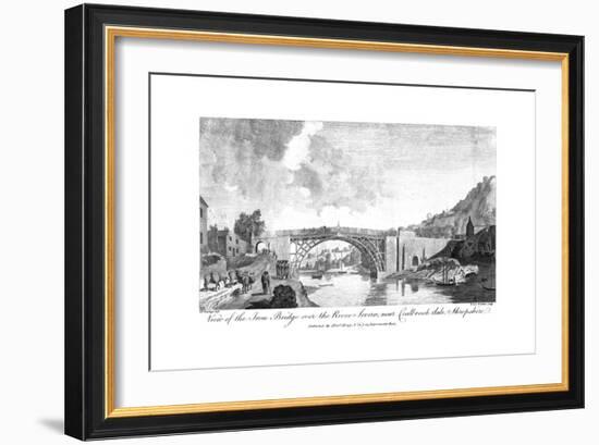 View of the Iron Bridge over the River Severn, Coalbrookdale, Shropshire, 19th Century-W & J Walker-Framed Giclee Print
