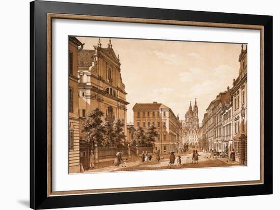 View of the Karmelitská Street Towards the Church of St. Nicholas, Prague-Vincenc Morstadt-Framed Giclee Print