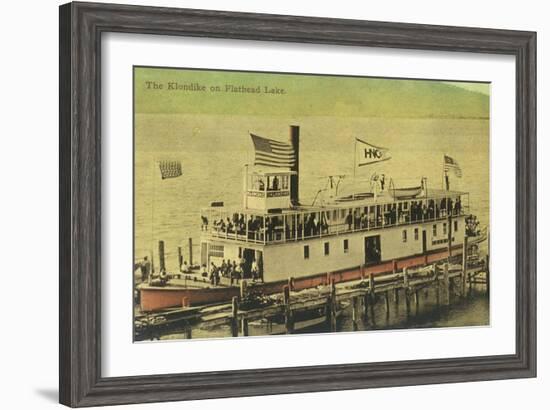 View of the Klondike Riverboat - Flathead Lake, MT-Lantern Press-Framed Art Print