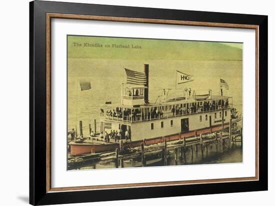 View of the Klondike Riverboat - Flathead Lake, MT-Lantern Press-Framed Art Print