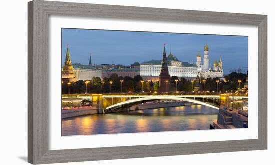 View of the Kremlin on the banks of the Moscow River, Moscow, Russia, Europe-Miles Ertman-Framed Photographic Print