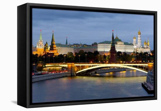 View of the Kremlin on the banks of the Moscow River, Moscow, Russia, Europe-Miles Ertman-Framed Premier Image Canvas