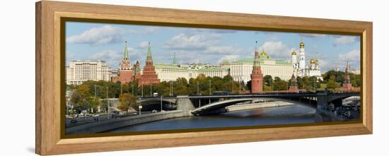 View of the Kremlin on the banks of the Moscow River, Moscow, Russia, Europe-Miles Ertman-Framed Premier Image Canvas