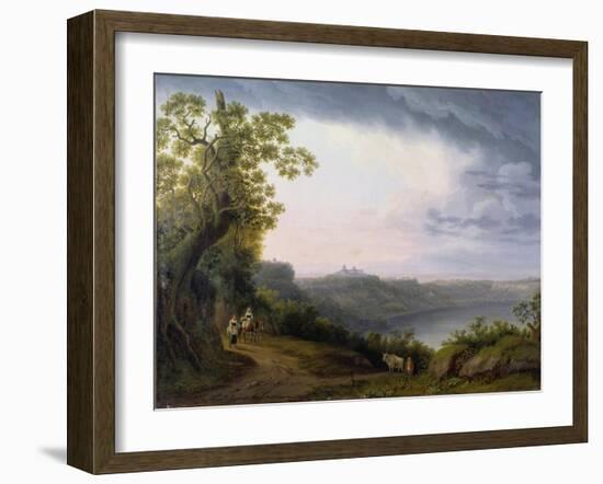 View of the Lake Albano with Castel Gandolfo, 1800-Jacob Philipp Hackert-Framed Giclee Print