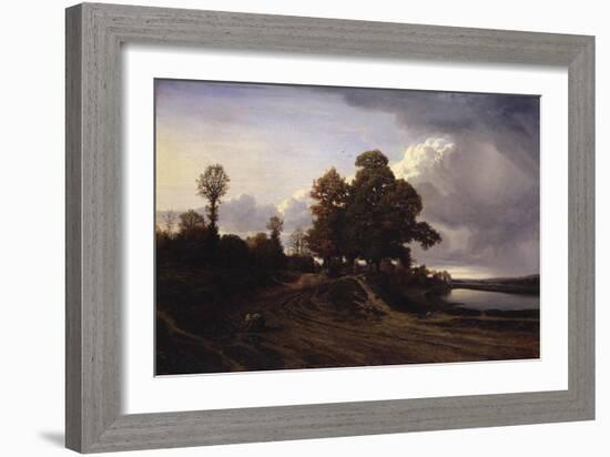 View of the Lake at Ville-D'Avery, 1833-Nicolas Louis Cabat-Framed Giclee Print