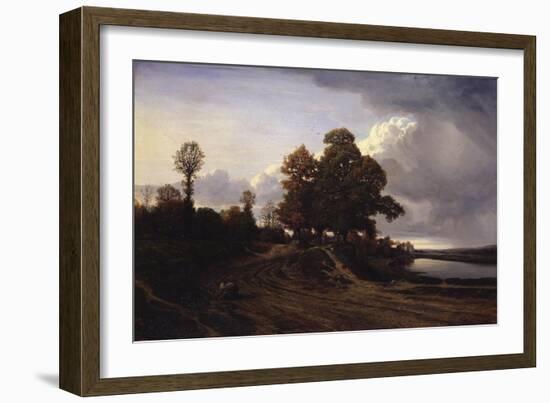 View of the Lake at Ville-D'Avery, 1833-Nicolas Louis Cabat-Framed Giclee Print