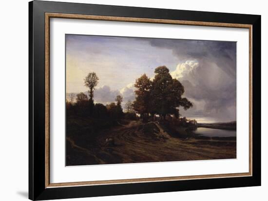 View of the Lake at Ville-D'Avery, 1833-Nicolas Louis Cabat-Framed Giclee Print