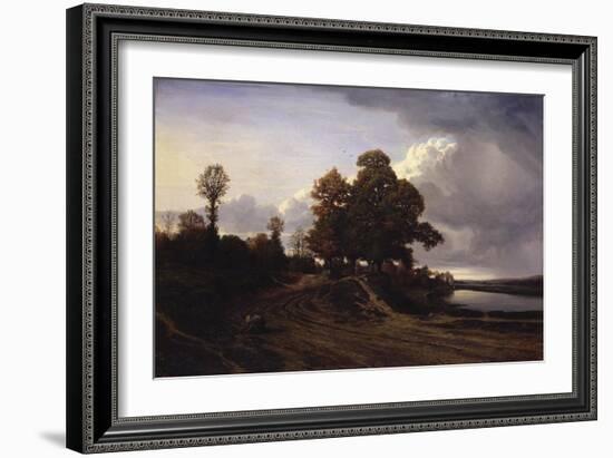 View of the Lake at Ville-D'Avery, 1833-Nicolas Louis Cabat-Framed Giclee Print