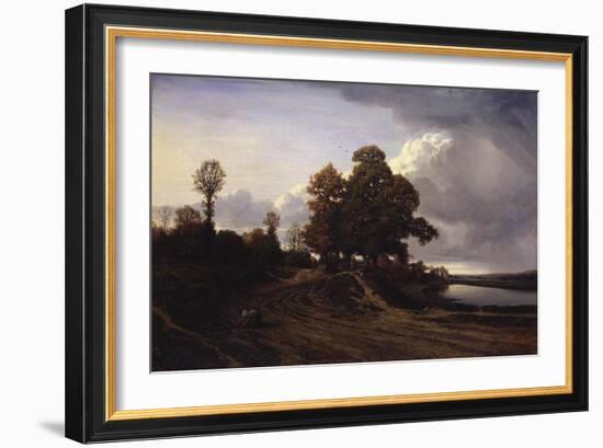 View of the Lake at Ville-D'Avery, 1833-Nicolas Louis Cabat-Framed Giclee Print