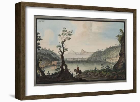 View of the Lake Avernus from the Road Between Puzzoli and Cuma-Pietro Fabris-Framed Giclee Print