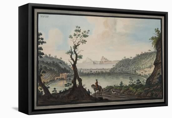 View of the Lake Avernus from the Road Between Puzzoli and Cuma-Pietro Fabris-Framed Premier Image Canvas