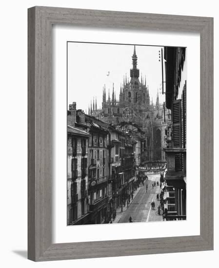 View of the Landscape of Milan with the Cathedral Dominating the Background-Carl Mydans-Framed Photographic Print