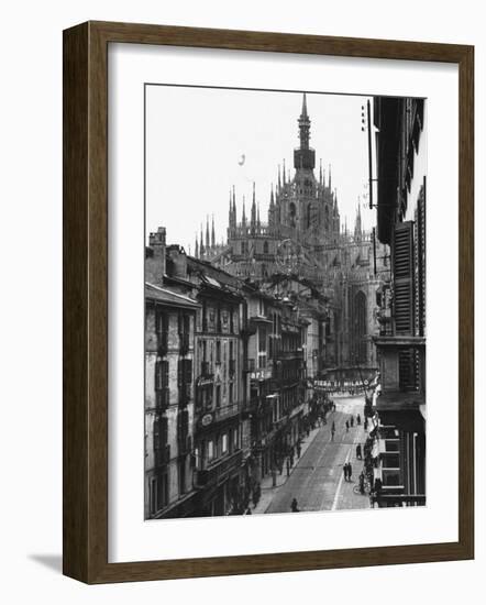 View of the Landscape of Milan with the Cathedral Dominating the Background-Carl Mydans-Framed Photographic Print