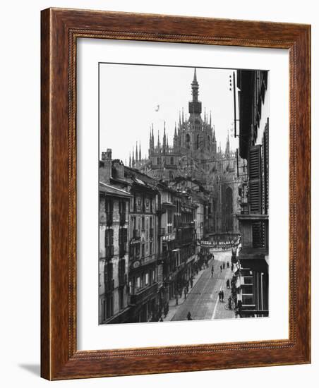 View of the Landscape of Milan with the Cathedral Dominating the Background-Carl Mydans-Framed Photographic Print