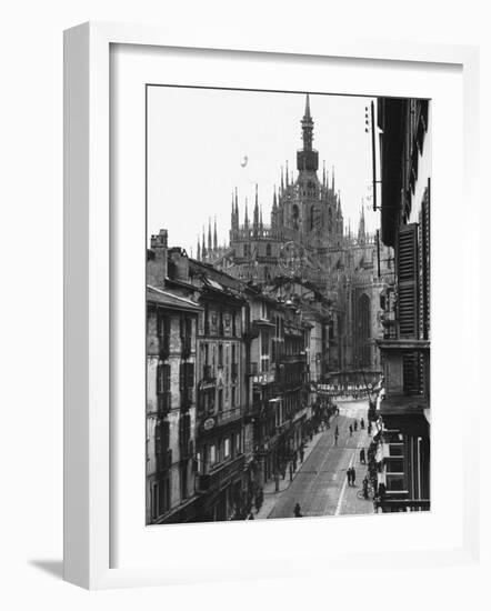 View of the Landscape of Milan with the Cathedral Dominating the Background-Carl Mydans-Framed Photographic Print