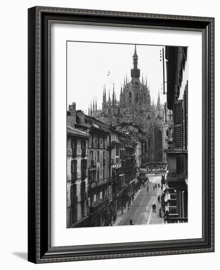 View of the Landscape of Milan with the Cathedral Dominating the Background-Carl Mydans-Framed Photographic Print